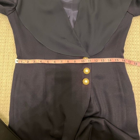 Vintage Cynthia Howie navy pearl button dress - Picture 14 of 16